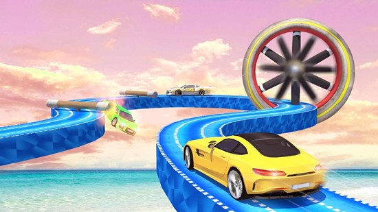 超级斜坡汽车特技赛车游戏