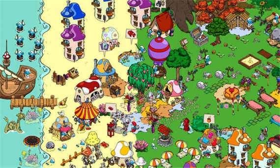 蓝精灵村庄无限红豆版