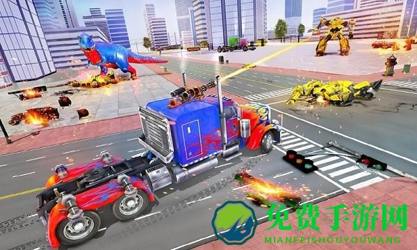 变形机器人大战恐龙游戏