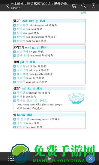 韩语高频7000词手机版