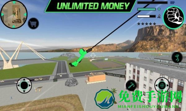 绿棍火柴人绳索英雄游戏