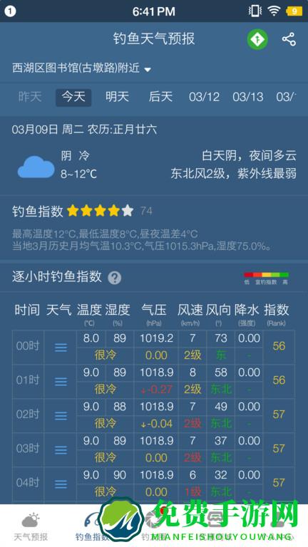 钓鱼天气预报手机版