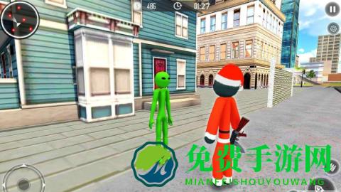 圣诞老人火柴人绳索英雄无限金币